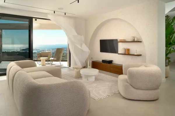 Living room with sea view